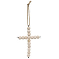 '+White Washed Bead Hanging Cross (Pack of 4)