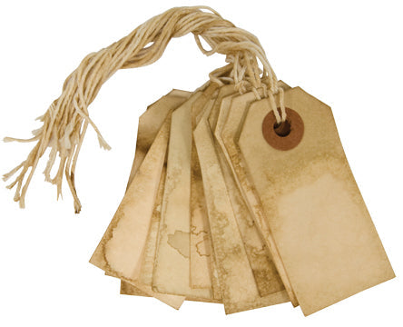 Tea-Stained Tags 4-3/4" (Pack of 4)