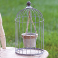 Wire Birdcage with Jute and Cement Plant Holder Large