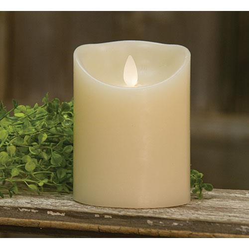 Ivory Flicker Pillar 4"