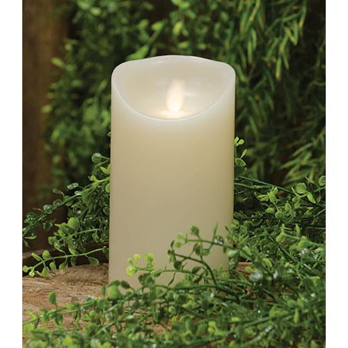 Ivory Flicker Pillar 6"