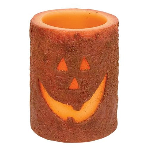 Jack-O'-Lantern Timer Pillar 4" (Pack of 2)