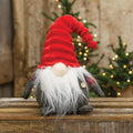 Small Plush Red/Dk Gray Plaid Santa Gnome w/Red Hat