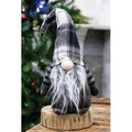 Large Plush Black/White Plaid Santa Gnome (Pack of 2)