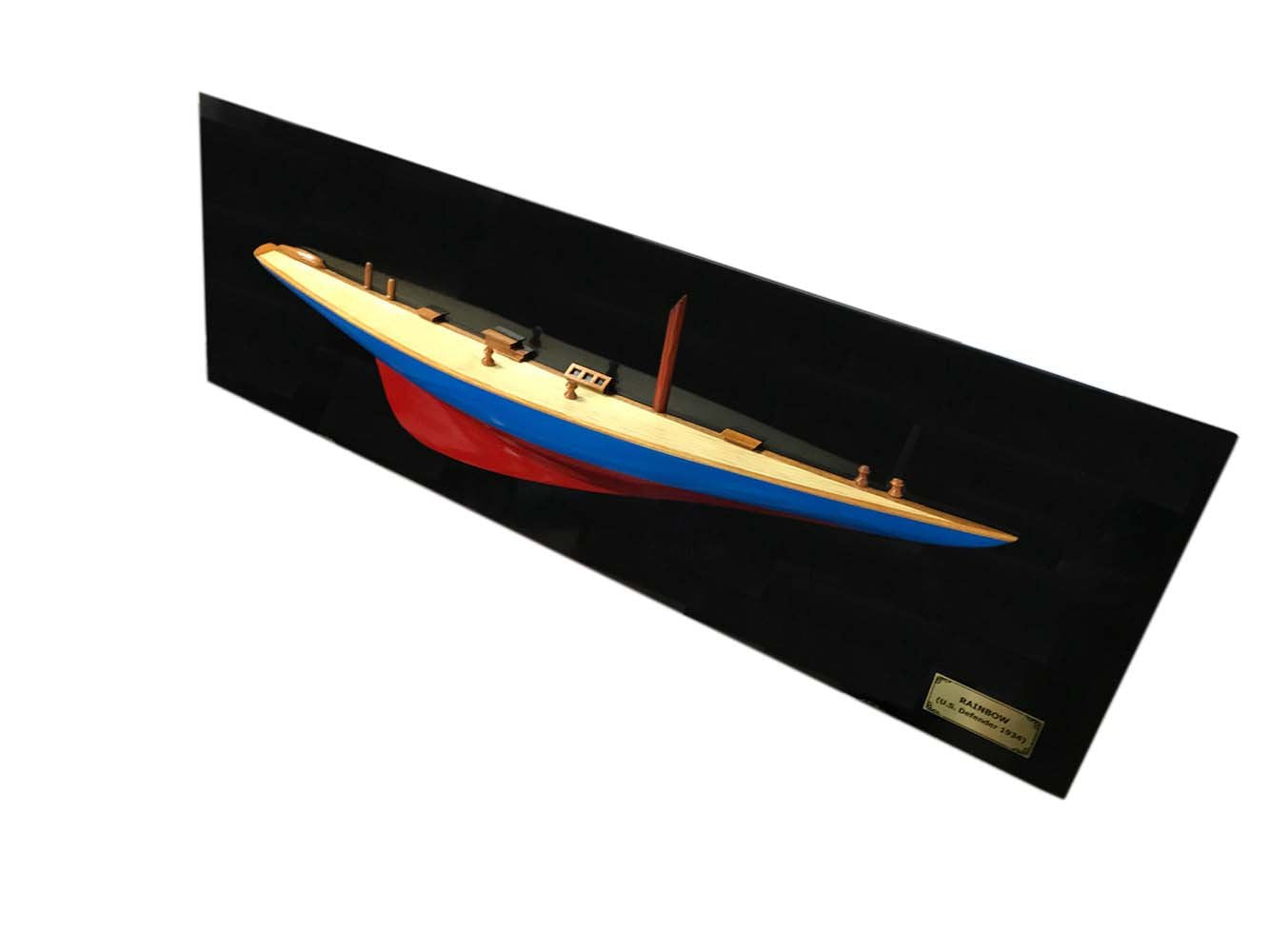 Rainbow Half-Hull Scaled Model Boat Yacht Handmade