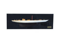 Shamrock Brown/White Painted Half-Hull Model Boat Yacht Handmade