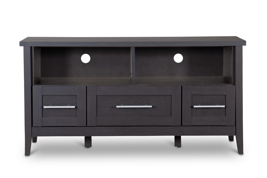 Baxton Studio Espresso TV Stand-Three Drawers