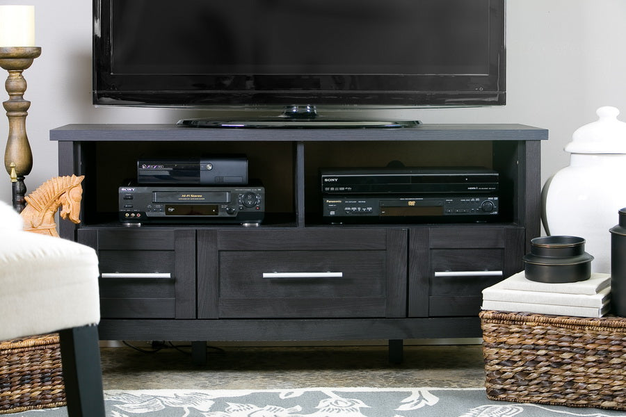 Baxton Studio Espresso TV Stand-Three Drawers
