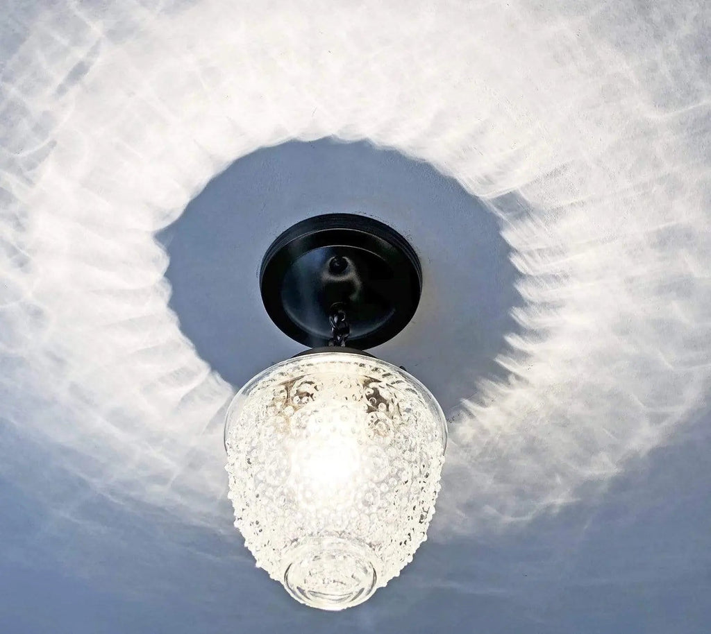 Antique Acorn Glass Ceiling Light with Chain | 6″