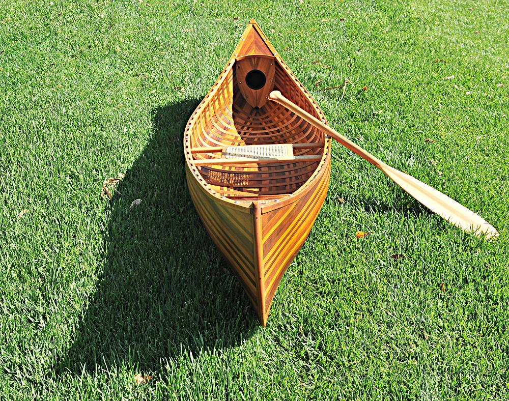 Wooden Canoe With Ribs Curved Bow Matte Finish 10 ft