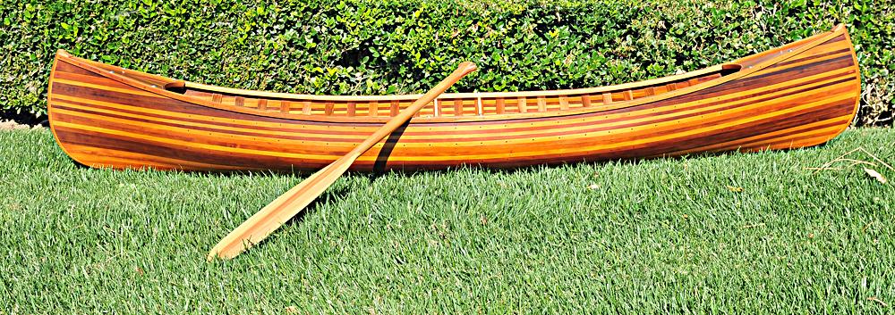 Wooden Canoe With Ribs Curved Bow Matte Finish 10 ft