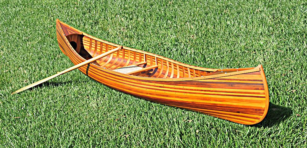 Wooden Canoe With Ribs Curved Bow Matte Finish 10 ft