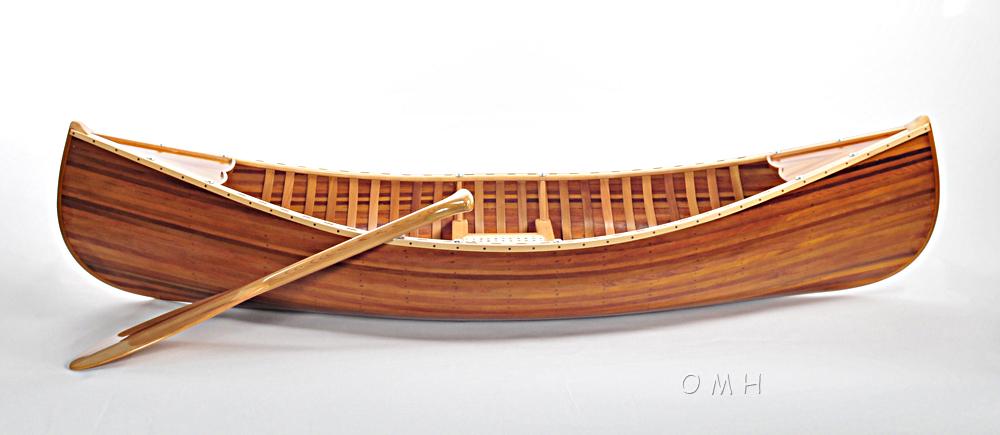 Wooden Canoe With Ribs Matte Finish- 6'L