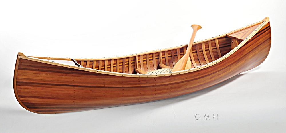 Wooden Canoe With Ribs Matte Finish- 6'L