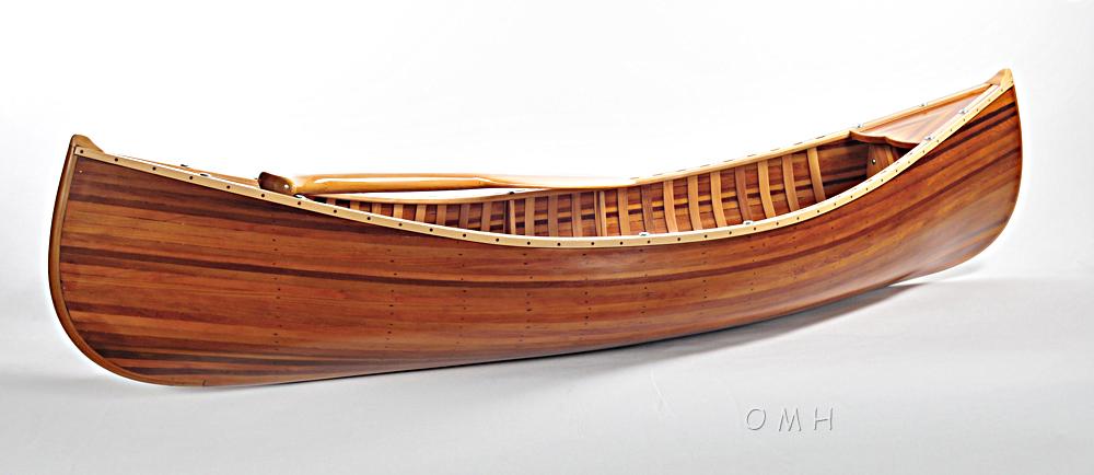 Wooden Canoe With Ribs Matte Finish- 6'L