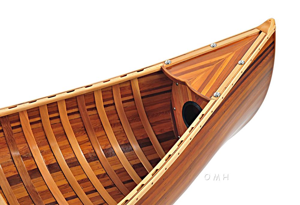 Wooden Canoe With Ribs Matte Finish- 6'L