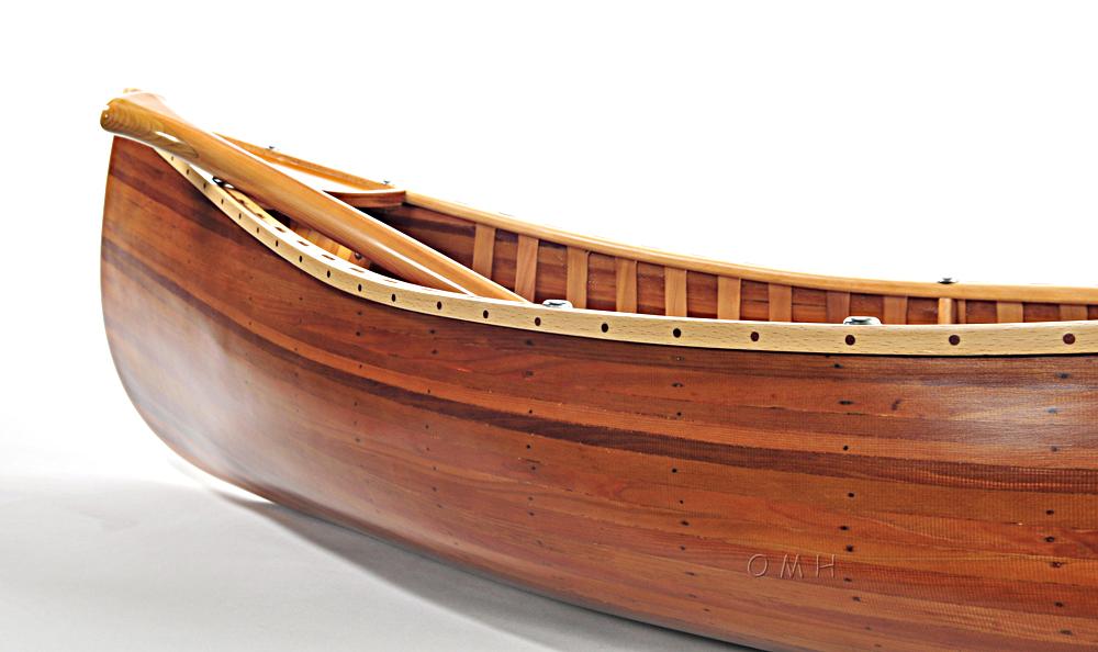 Wooden Canoe With Ribs Matte Finish- 6'L