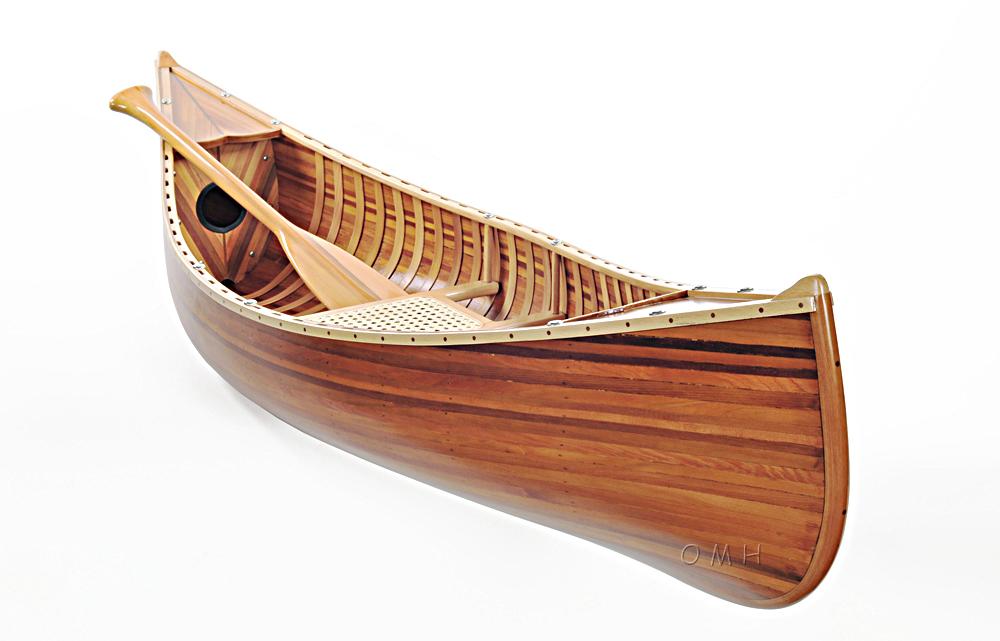 Wooden Canoe With Ribs Matte Finish- 6'L
