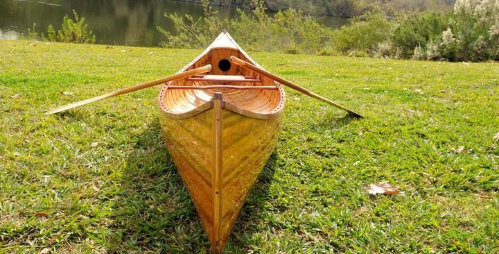 Wooden Canoe With Ribs Curved Bow 12 ft