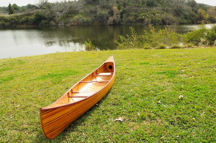 Wooden Canoe With Ribs Curved Bow 12 ft