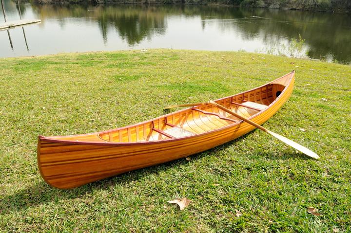 Wooden Canoe With Ribs Curved Bow 12 ft