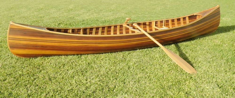 Wooden Canoe With Ribs Curved Bow Matte Finish 12 ft