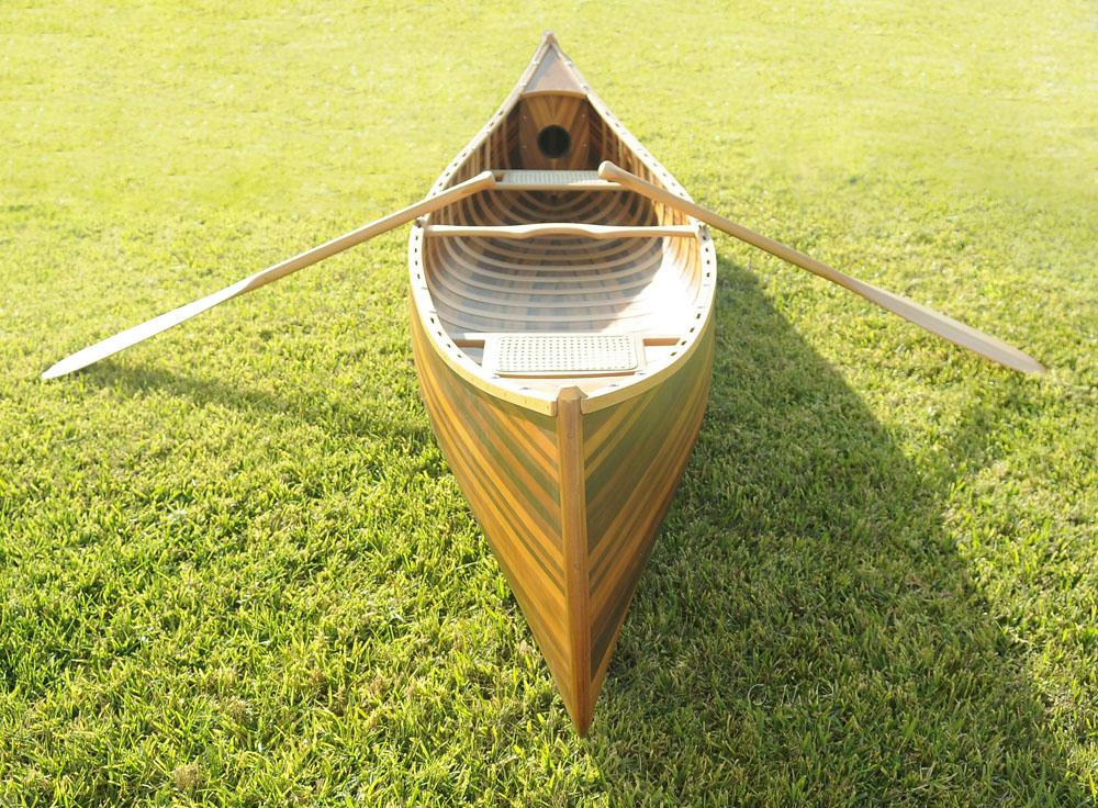 Wooden Canoe With Ribs Curved Bow Matte Finish 12 ft