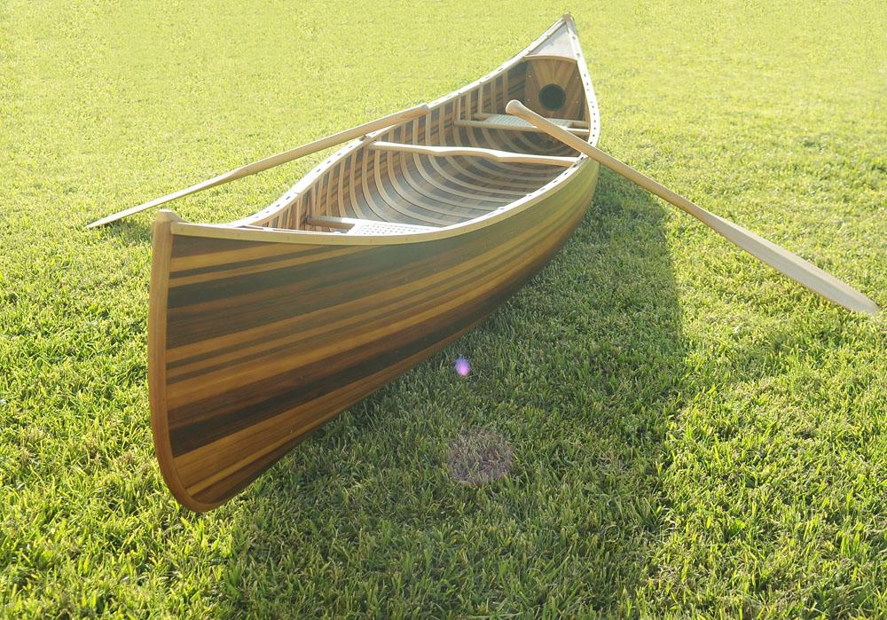 Wooden Canoe With Ribs Curved Bow Matte Finish 12 ft