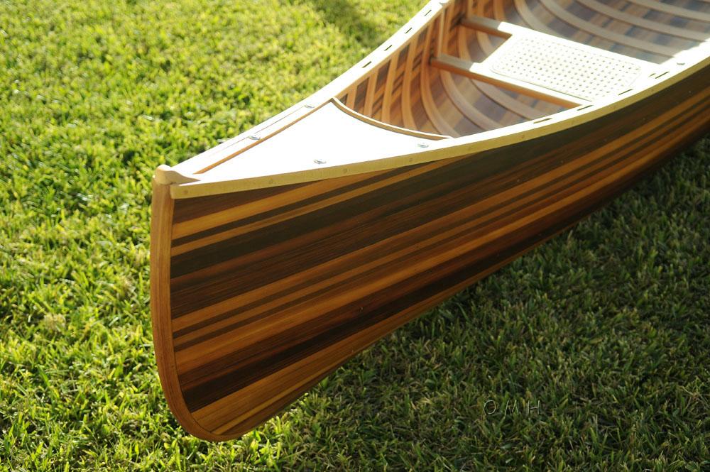 Wooden Canoe With Ribs Curved Bow Matte Finish 12 ft