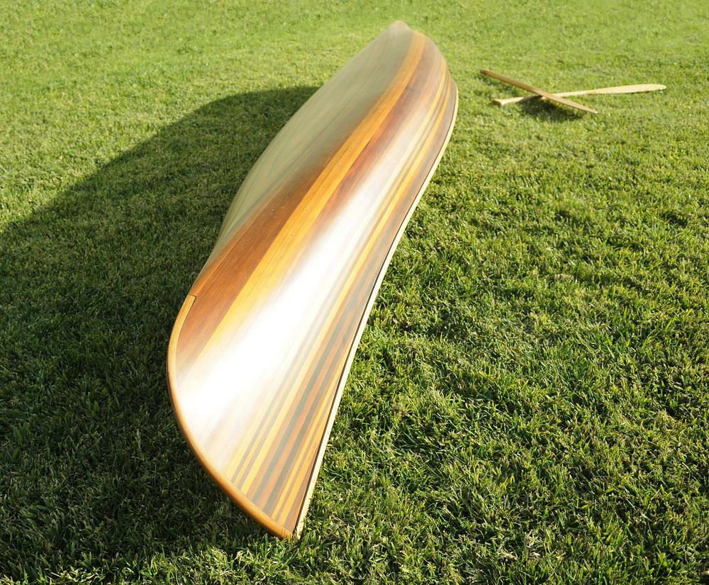 Wooden Canoe With Ribs Curved Bow Matte Finish 12 ft