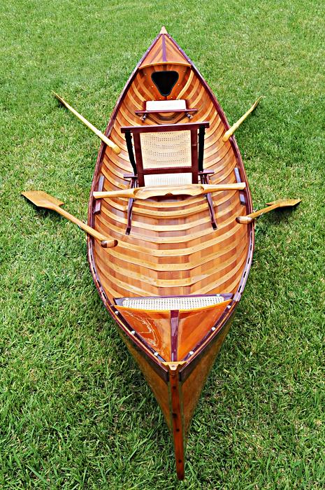 Traditional Wooden Canoe With Ribs