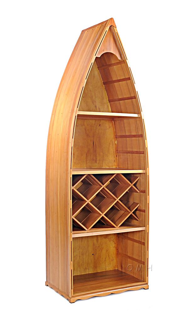 Wooden Canoe Wine Shelf