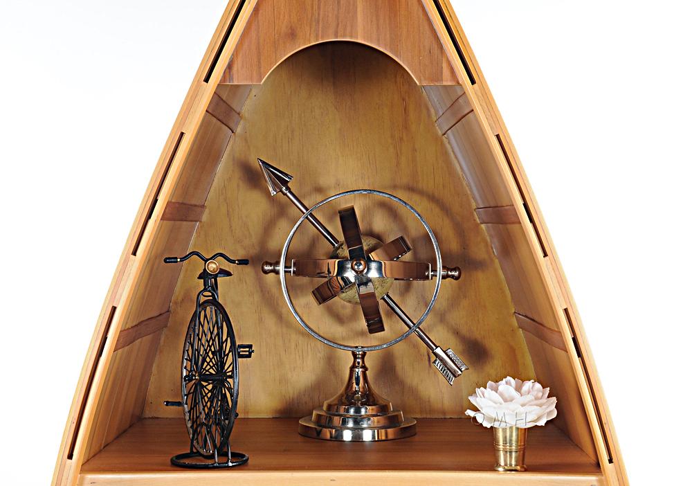 Wooden Canoe Wine Shelf