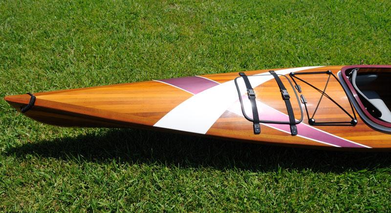 Wooden Kayak with White & Purple Ribbon 15 ft