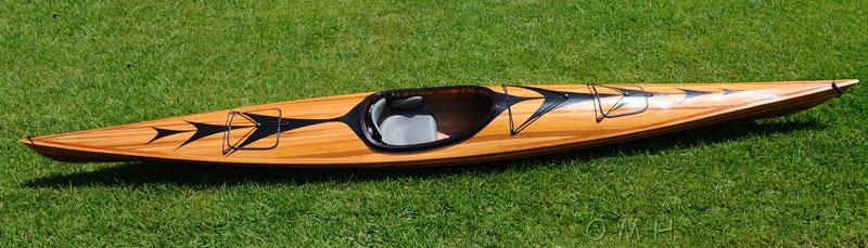 Wooden Kayak with arrows design 17 ft