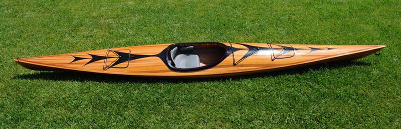 Wooden Kayak with arrows design 17 ft