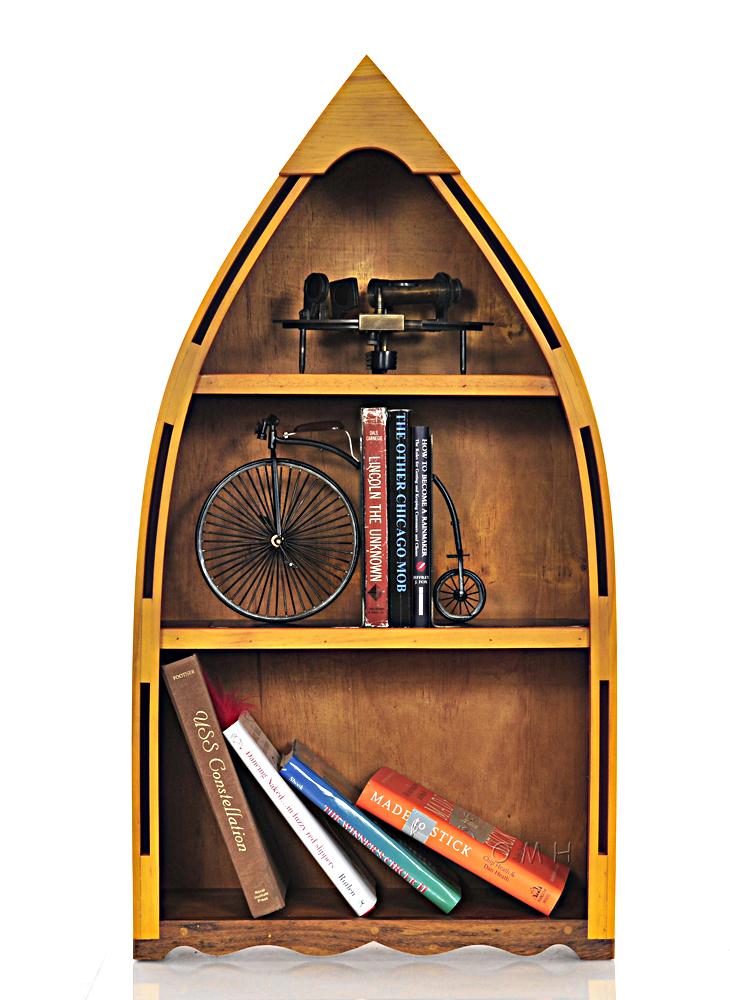 Wooden Canoe Book Shelf Small