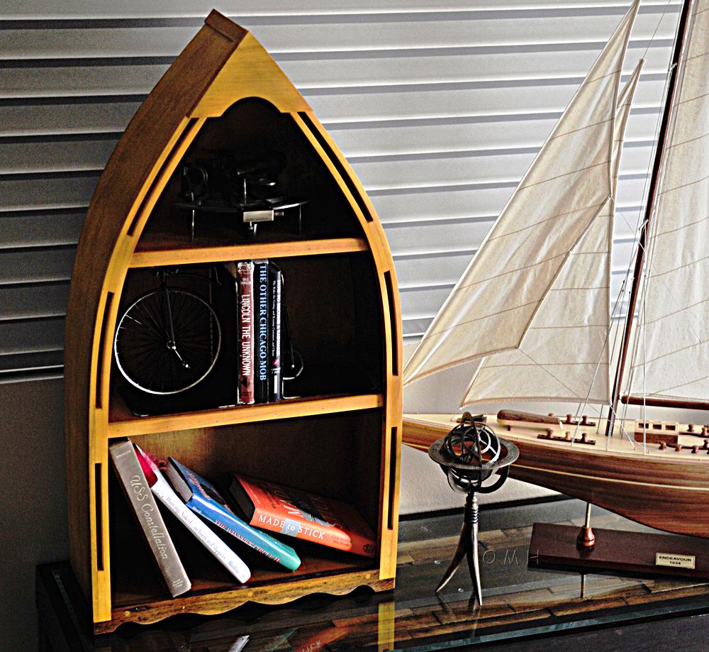 Wooden Canoe Book Shelf Small