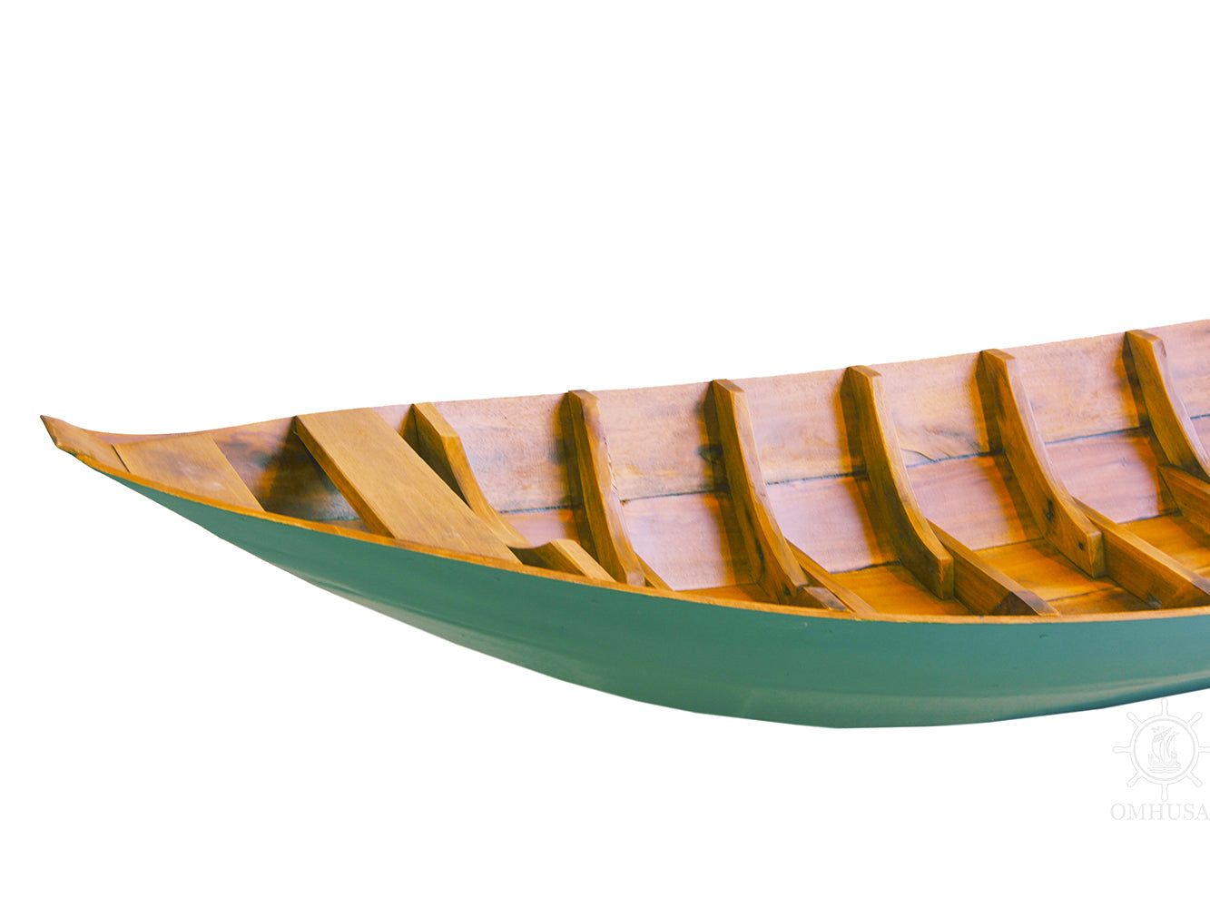 Small South East Asia Sampan Boat Teal Bottom Thuyen Ba La Tam Ban