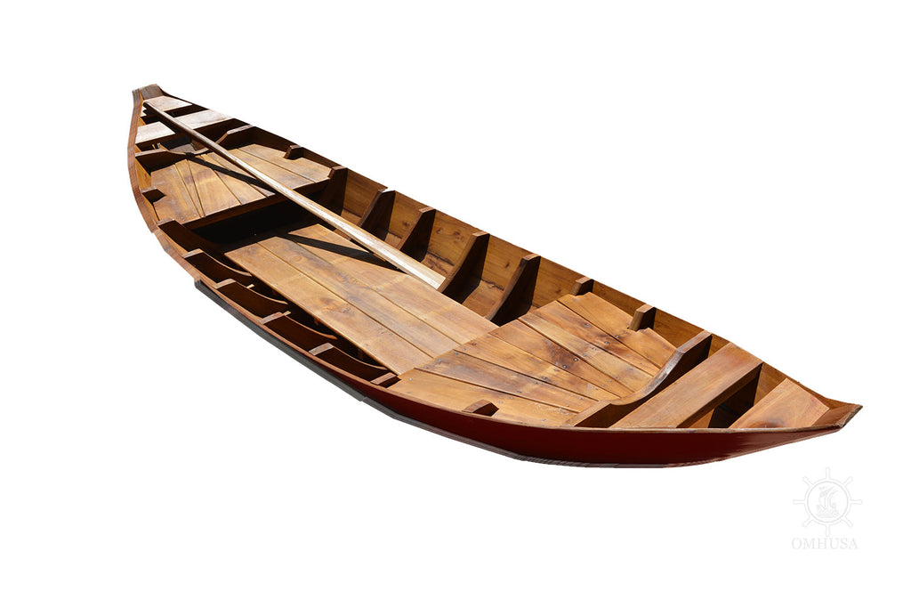 Small South East Asia Sampan Boat Teal Bottom Thuyen Ba La Tam Ban