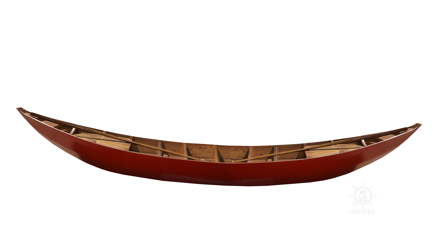 Small South East Asia Sampan Boat Red Bottom Thuyen Ba La Tam Ban