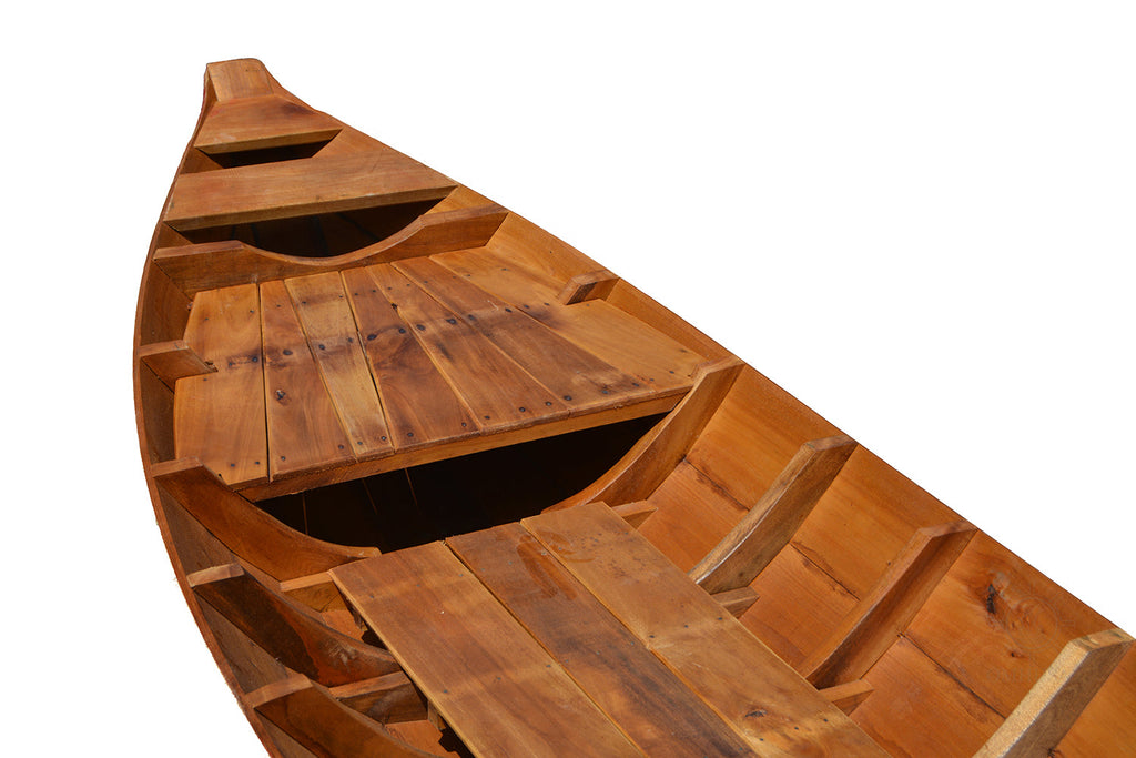 Small South East Asia Sampan Boat Red Bottom Thuyen Ba La Tam Ban