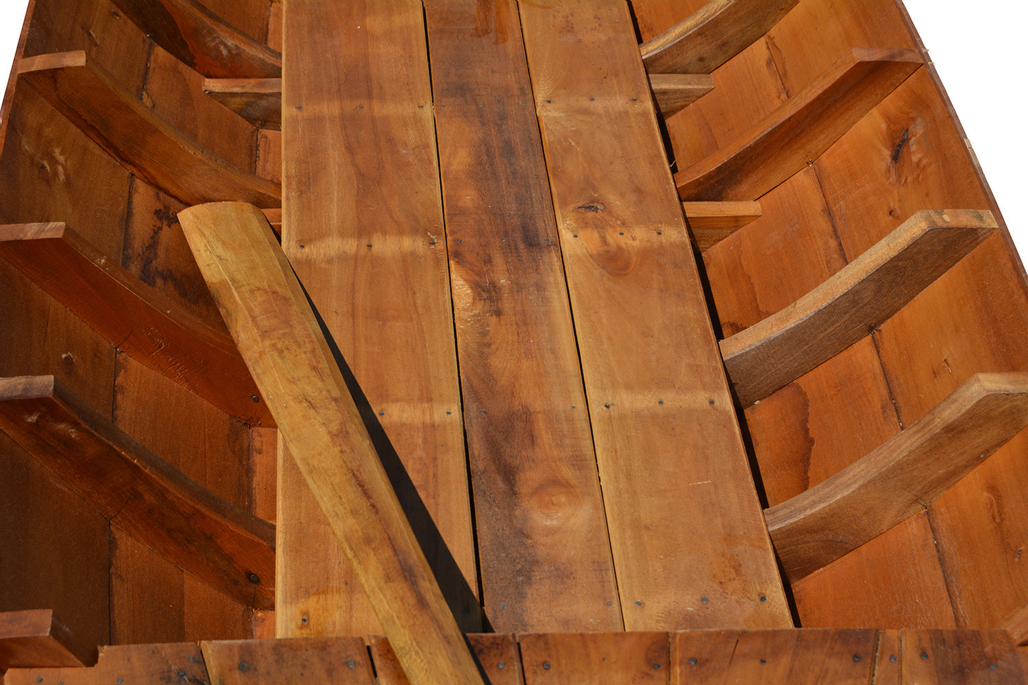 Small South East Asia Sampan Boat Red Bottom Thuyen Ba La Tam Ban
