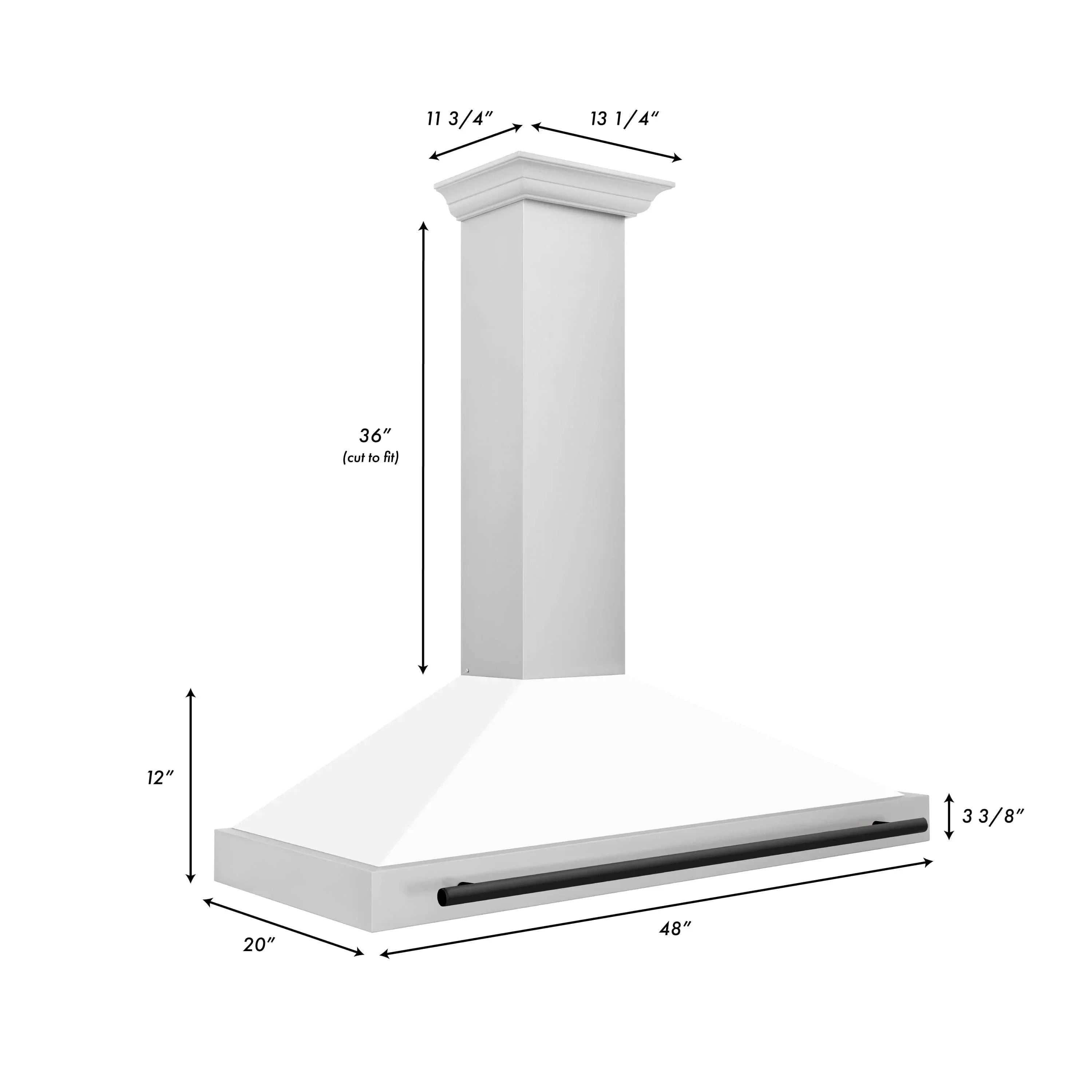 ZLINE 48" Autograph Stainless Wall Range Hood KB4STZ-WM48-MB