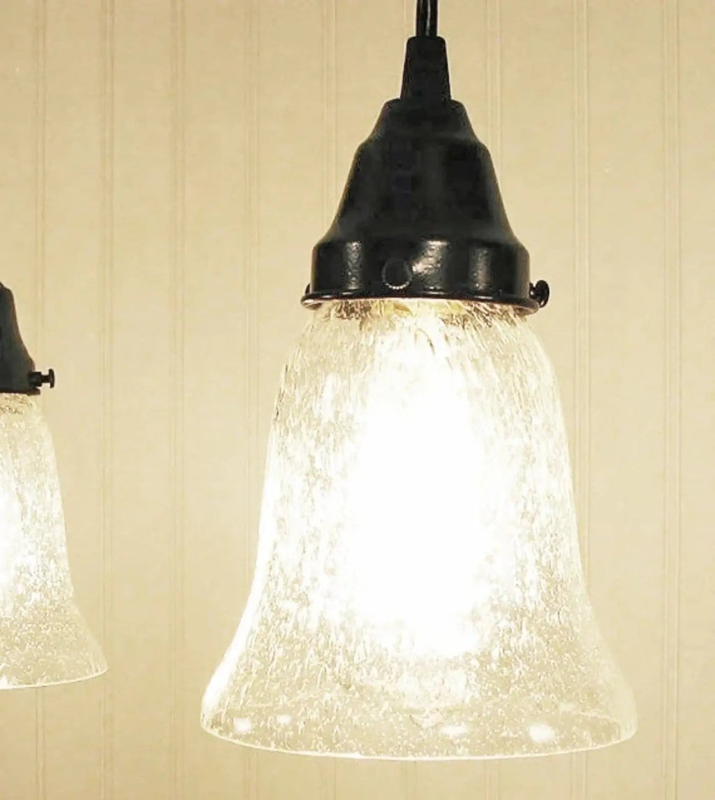 Clear Seeded Shade Glass Pendant Light