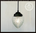 Vintage Clear Beehive Hobnail Glass Pendant