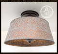 Ornate Copper Farmhouse Ceiling Light | 12" | 4-Bulb Flush Mount