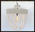 Very Large Farmhouse Beaded Chandelier Pendant Light