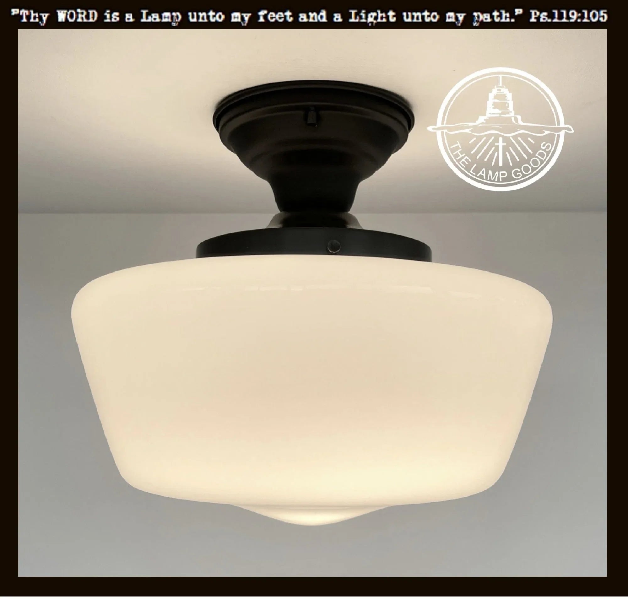 Schoolhouse Milk Glass Shade Replacement | 12" W/ 6" Fitter