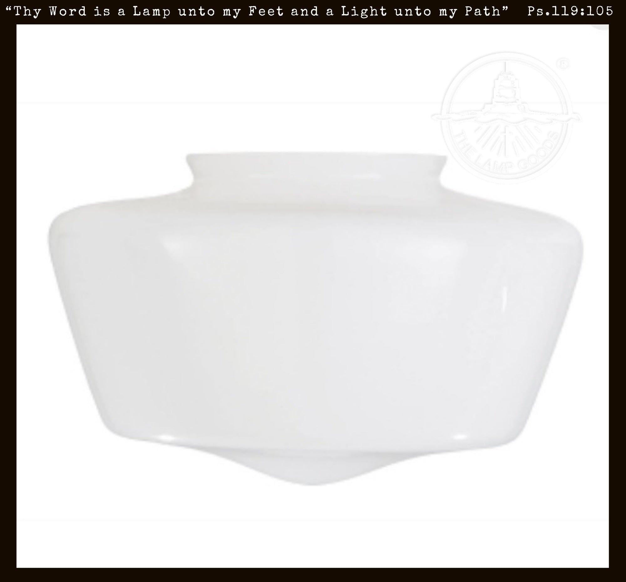 Schoolhouse Milk Glass Shade Replacement | 12" W/ 6" Fitter